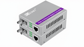 A Pair of Gigabit ST to RJ45 Converter, Single-Mode Fiber to Ethernet Media Converter (Built-in Module, 1310nm, 20km), Plug & Play, 10/100/1000 Base-T Compatible, Auto-Negotiation, Jumbo Frame