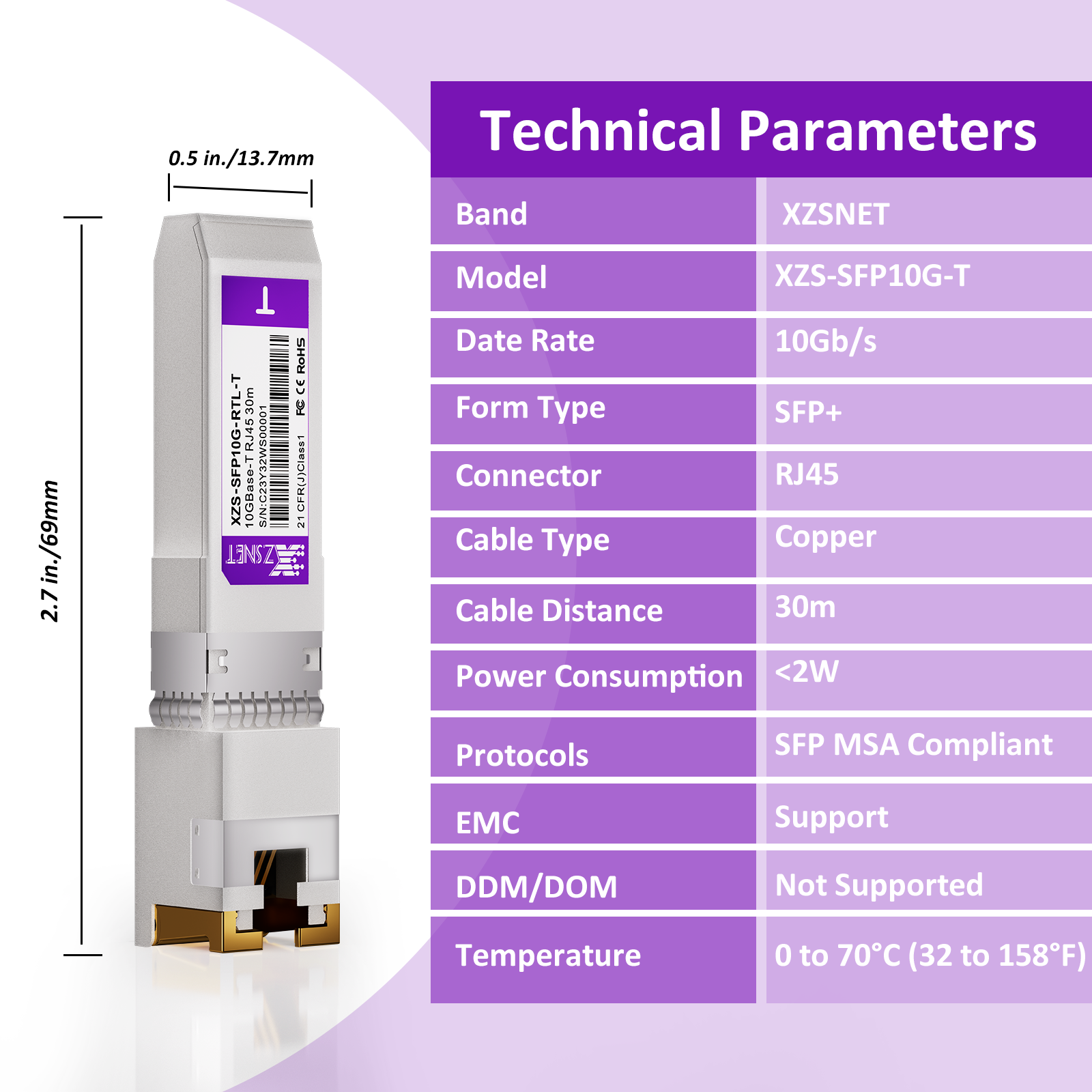 10GBASE-T SFP+ to RJ45 Transceiver, 1/2.5/5/10G Multi-Rate Copper SFP+ to Ethernet Module for Cisco SFP-10G-T-S, Ubiquiti UniFi UF-RJ45-10G, Mikrotik S+RJ10, Meraki, Netgear, D-Link and More