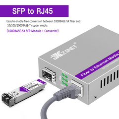 A Pair of 1.25G/s Gigabit Multi-Mode Dual LC Fiber to Ethernet RJ45 Media Converter for 10/100/1000Base-Tx to 1000Base-SX (with 2PCS SFP to LC Module), 850nm, MMF, up to 550-m