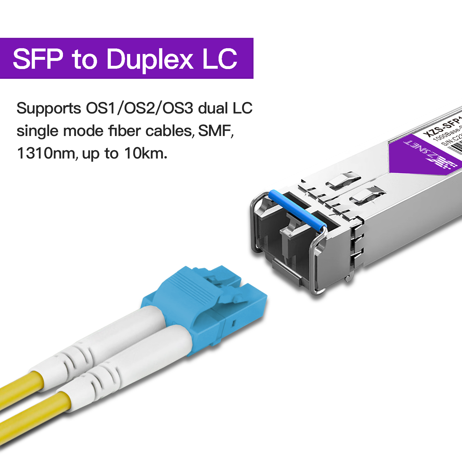 1000BASE-LX SFP Transceiver, 1.25G SFP to LC Single Mode Fiber Module Compatible for Cisco GLC-LH-SMD, Ubiquiti UniFi UF-SM-1G, Mikrotik, Meraki, Netgear AGM732F, D-Link and More, 2 Pack