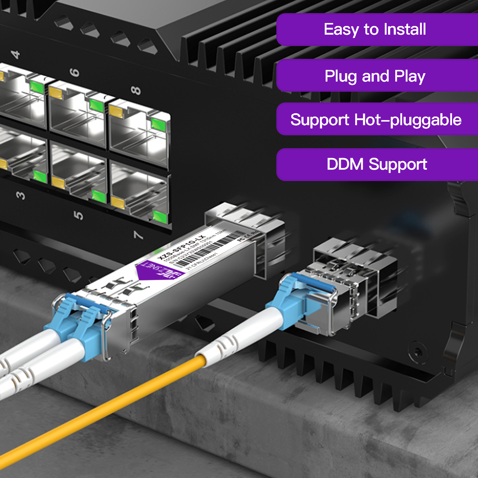 1000BASE-LX SFP Transceiver, 1.25G SFP to LC Single Mode Fiber Module Compatible for Cisco GLC-LH-SMD, Ubiquiti UniFi UF-SM-1G, Mikrotik, Meraki, Netgear AGM732F, D-Link and More, 2 Pack
