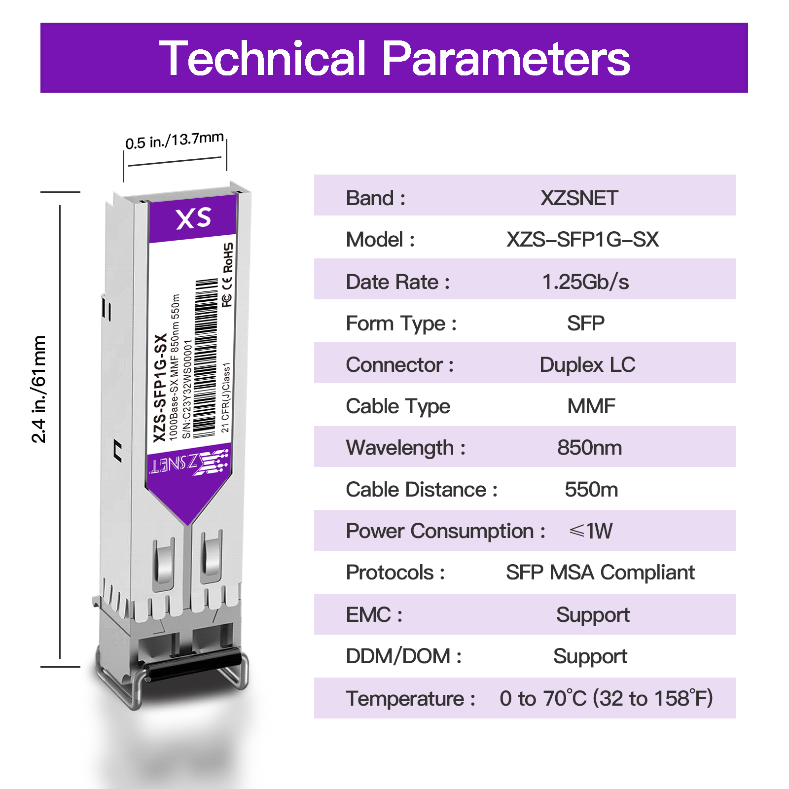 1000BASE-SX SFP Transceiver, 1.25G SFP to LC Multimode Fiber Module Compatible for Cisco GLC-SX-MMD, Ubiquiti UniFi UF-MM-1G, Mikrotik, Meraki, Netgear AGM731F, D-Link and More