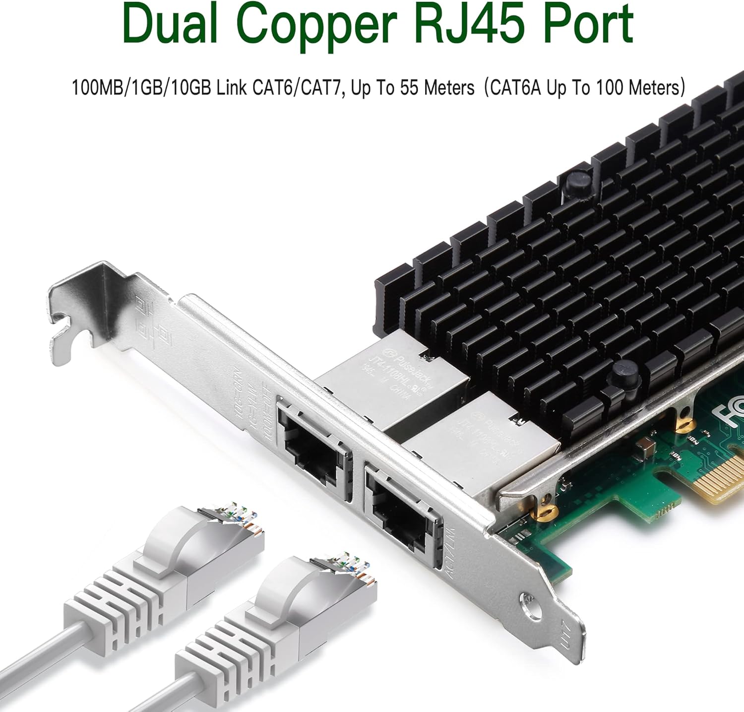 10G Network Card with Intel X540 Chip, 10GB PCI-E NIC Compare to Intel X540-T2, Dual RJ45 Port PCI Express X8 Ethernet Adapter Support Windows/Windows Server/Linux/Freebsd/VMware ESXi