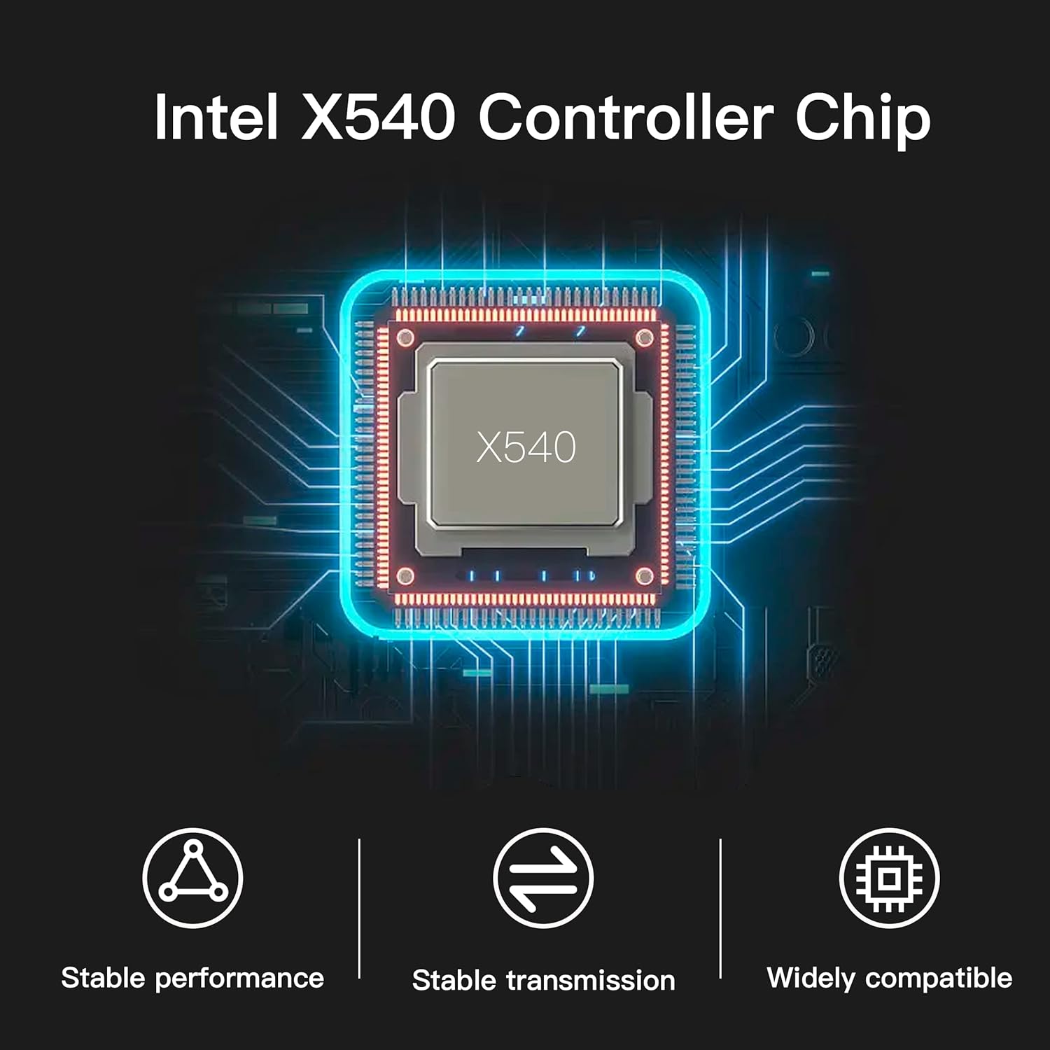 10G Network Card with Intel X540 Chip, 10GB PCI-E NIC Compare to Intel X540-T2, Dual RJ45 Port PCI Express X8 Ethernet Adapter Support Windows/Windows Server/Linux/Freebsd/VMware ESXi