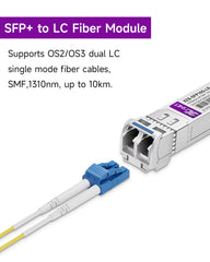 10GBASE-LR SFP+ Transceiver, 10G SFP+ to LC Single Mode Fiber Module Compatible for Cisco SFP-10G-LR, Ubiquiti UniFi UF-SM-10G, Mikrotik S+31DLC10D, Meraki, Netgear, D-Link and More, 2 Pack