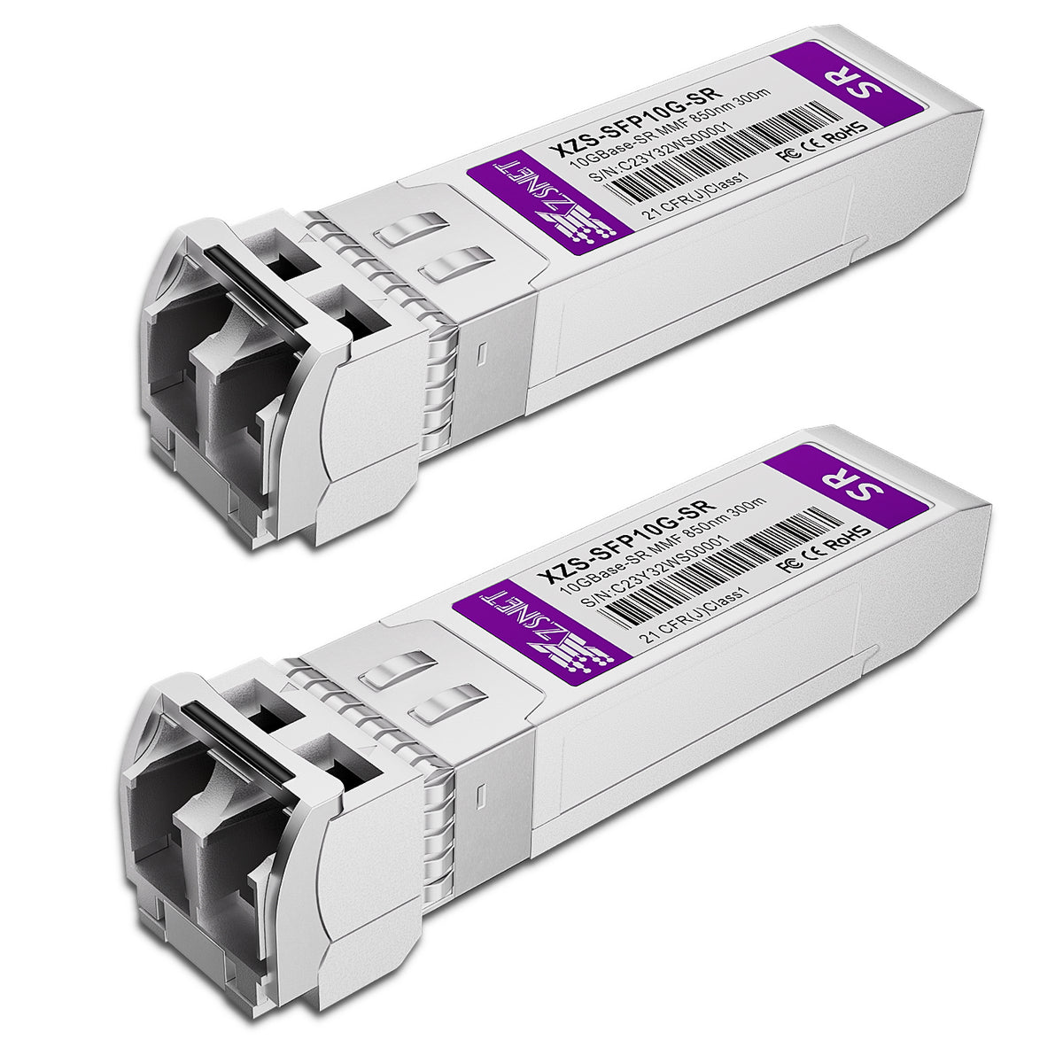 10GBASE-SR SFP+ Transceiver, 10G SFP+ to LC Multimode Fiber Module Compatible for Cisco SFP-10G-SR, Ubiquiti UniFi UF-MM-10G, Mikrotik S+85DLC03D, Meraki, Netgear, D-Link and More, 2 Pack